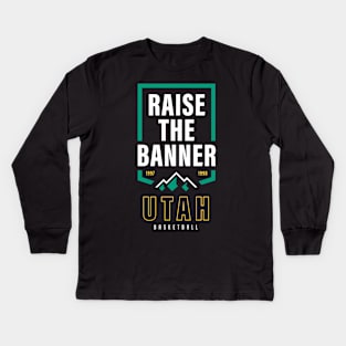 Utah Jazz NBA PLAYOFFS Champion's Banner Kids Long Sleeve T-Shirt